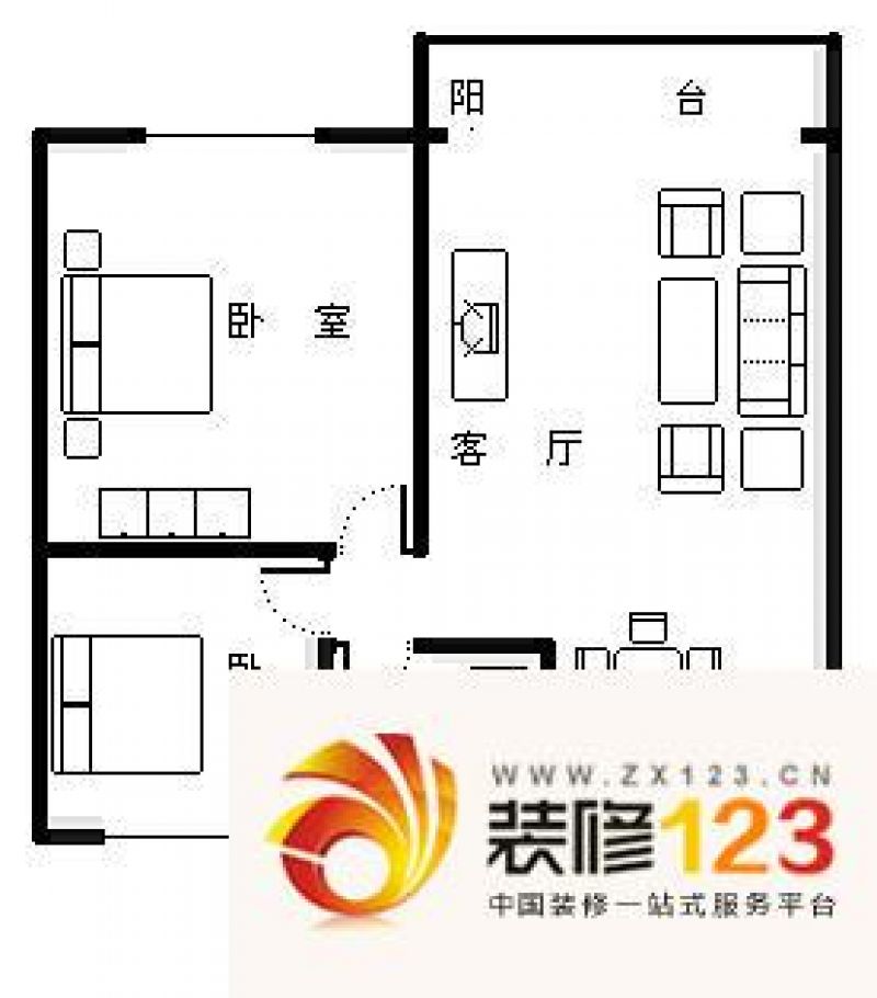 川航佳园户型图户型图 3室1厅1卫 .
