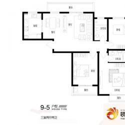永恒理想世界户型图9-5户型 3室2 ...