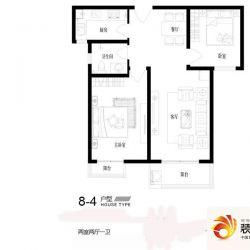 永恒理想世界户型图8-4户型 2室2 ...