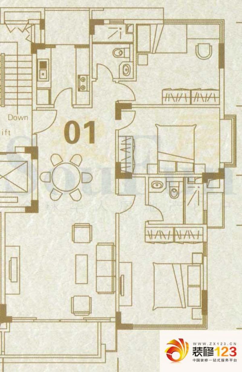 江南世家别墅户型图半山6区6座01.