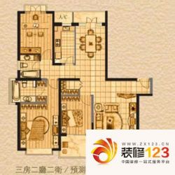 黄浦丽园户型图户型图 3室2厅2卫 ...