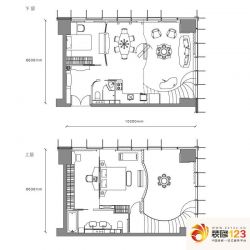 汉峰户型图一期loftA2户型图 2室 ...