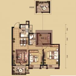 龙湖春江彼岸户型图90O户型图 3 ...