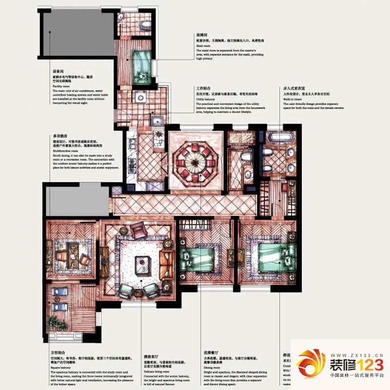 华润外滩九里户型图7号楼01室 3 ...