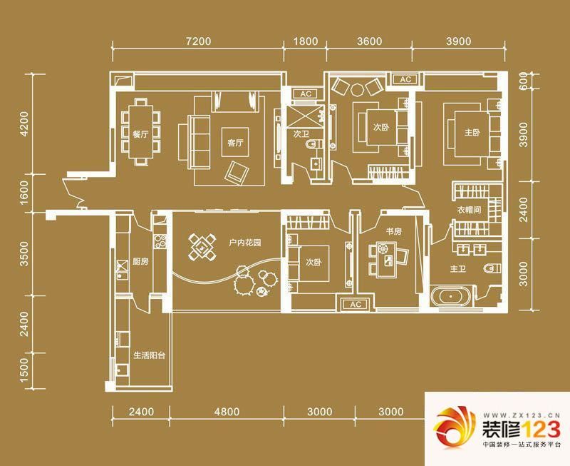 戛纳湾金棕榈户型图四期t3-1户型.