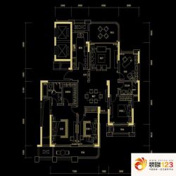 彩虹豪庭户型图六号楼中间套D户 ...