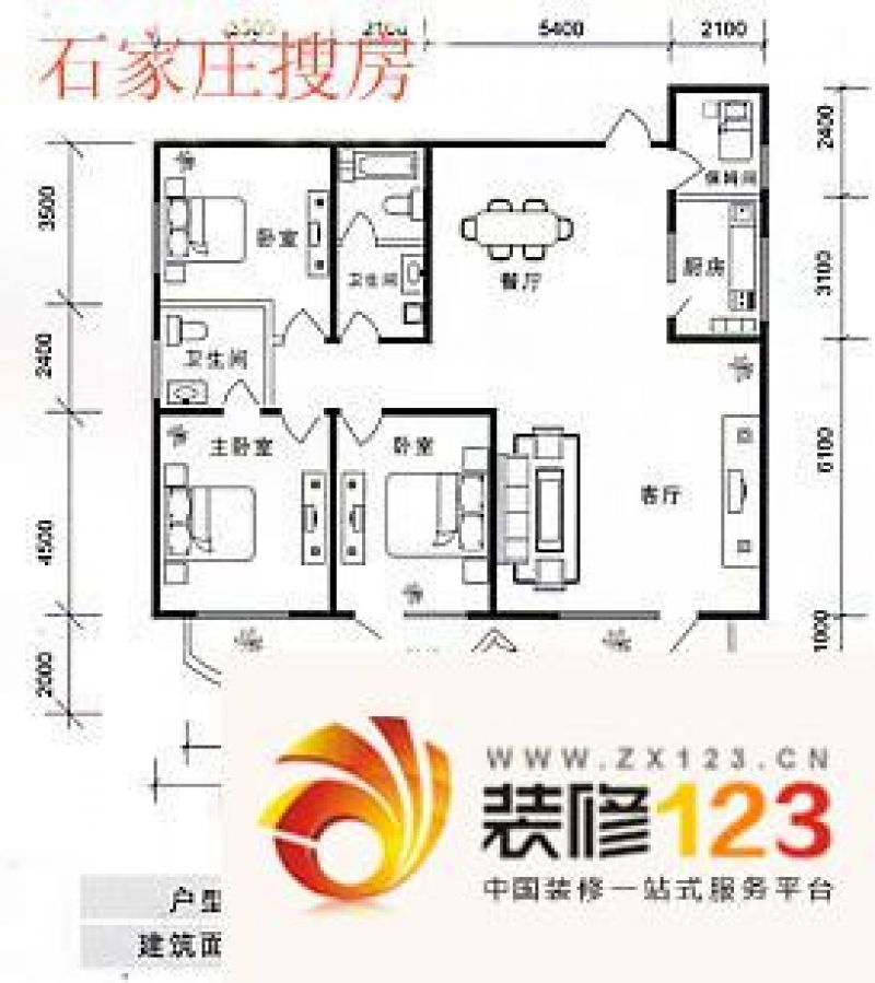 石家庄平安万和园平安万和园户型图3室2厅2卫1厨.