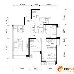 天府逸家户型图C3户型 3室2厅2卫 ...