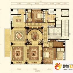 绿城蓝色钱江1-A户型下层户型图 ...