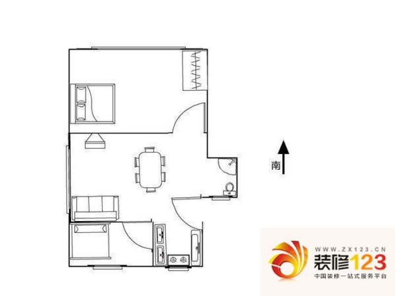 美政花苑户型图2室 户型图 2室1 ...