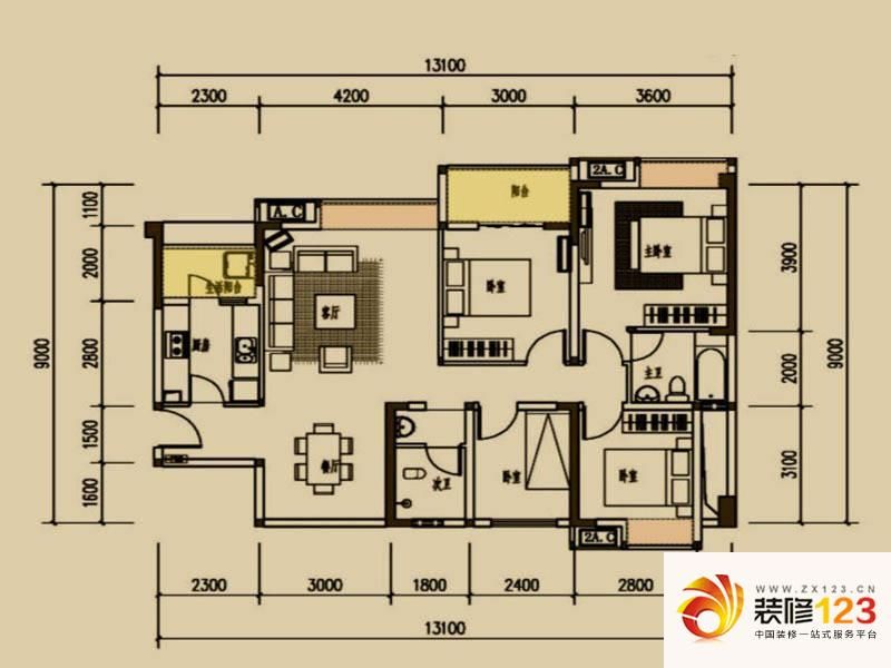 东山国际新城F4户型户型图 ...