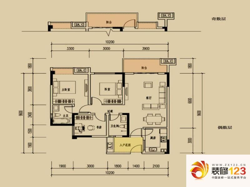 东山国际新城G2户型户型图 ...