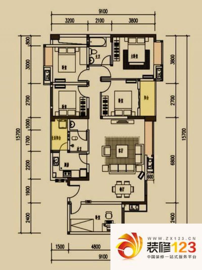 东山国际新城F3户型户型图 ...