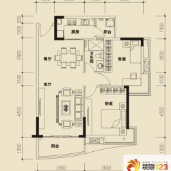 香江紫钻户型图1单元B户型图 2室 ...