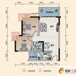 东韵嘉园户型图C1户型 2室2厅1卫 ...