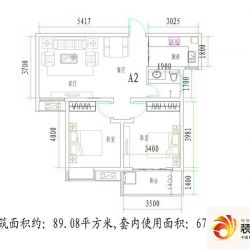 泰瑞龙都国际户型图A2户型 2室2 ...