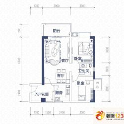 CLOCK城邦户型图1期2号楼B2户型  ...