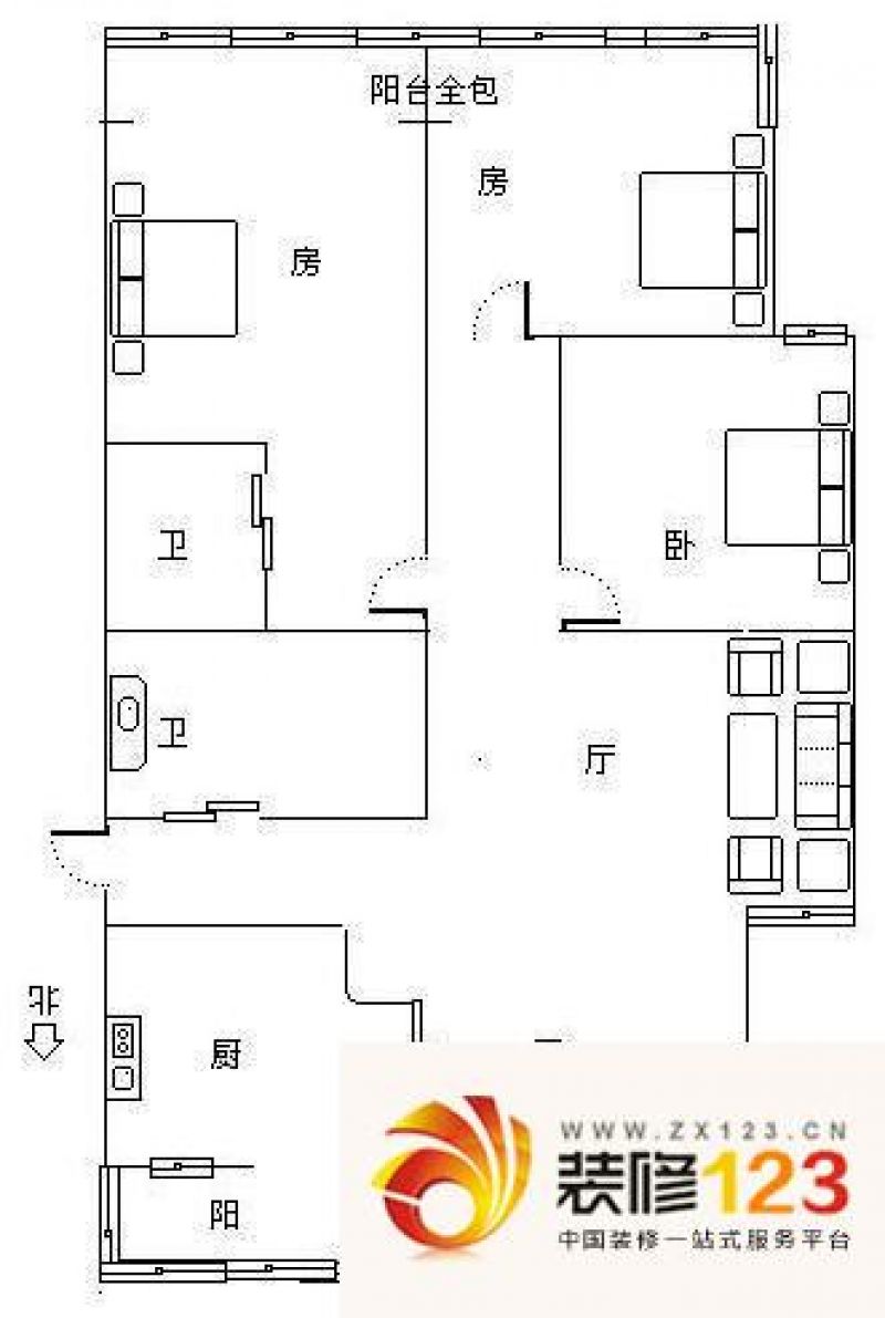 金棕榈花园户型图2室 户型图 2室 .