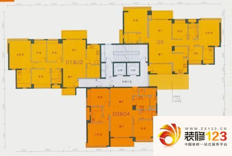 滨江豪园户型图7栋标准楼层平面 ...