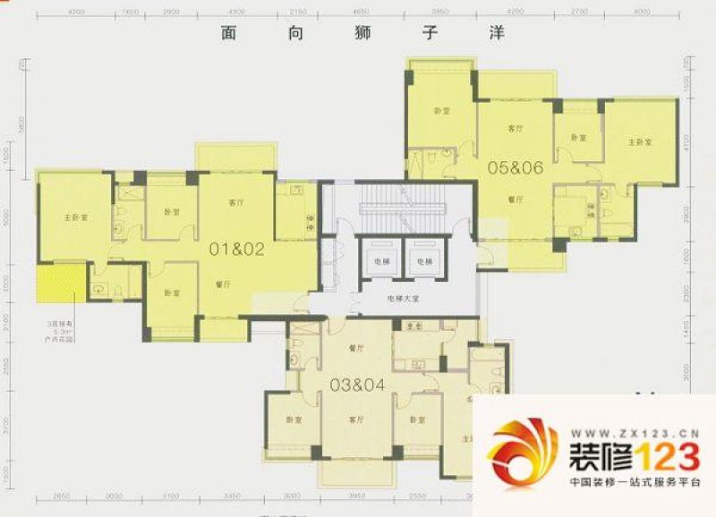 滨江豪园户型图5栋标准楼层平面 ...