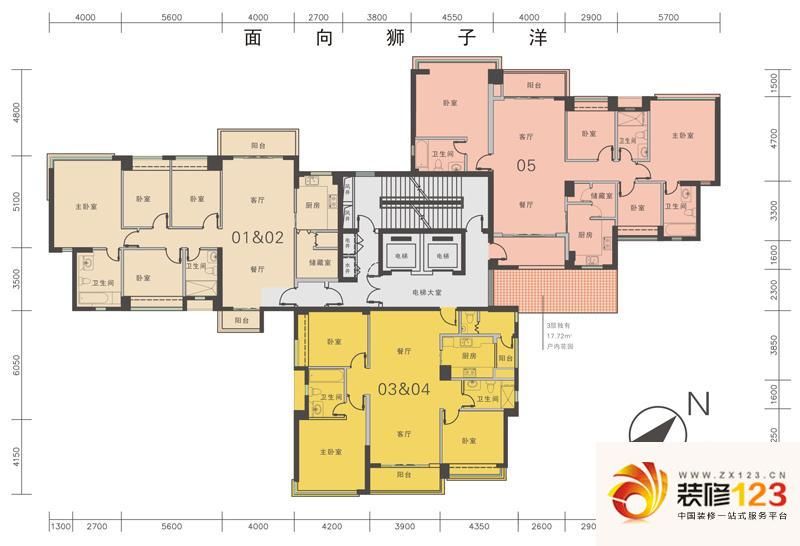 滨江豪园户型图3栋标准楼层平面 ...