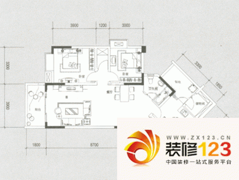 重庆中新城上城中新城上城户型图户型图4 1室1厅.