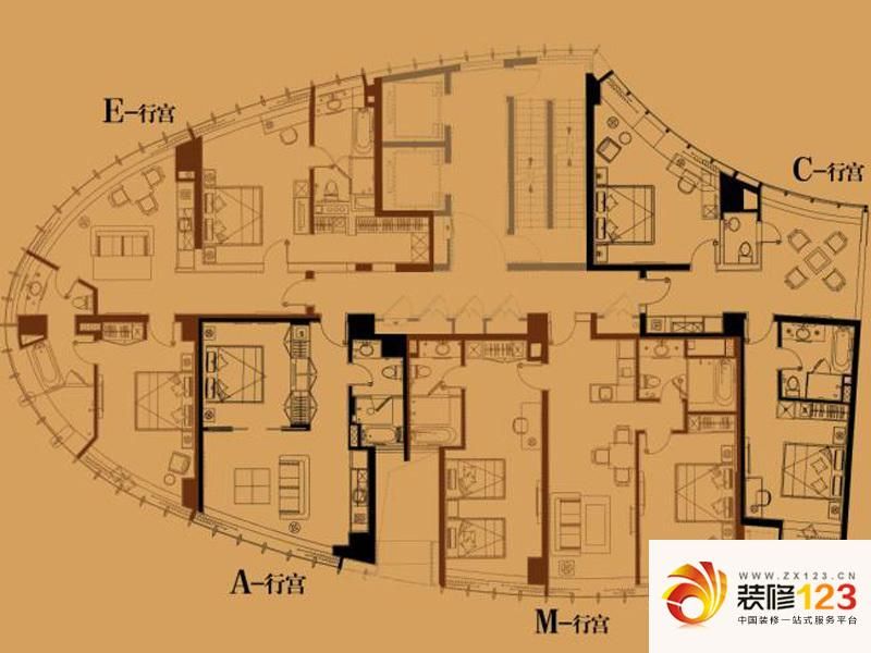 艾格美国际公寓户型图户型图 4室 ...