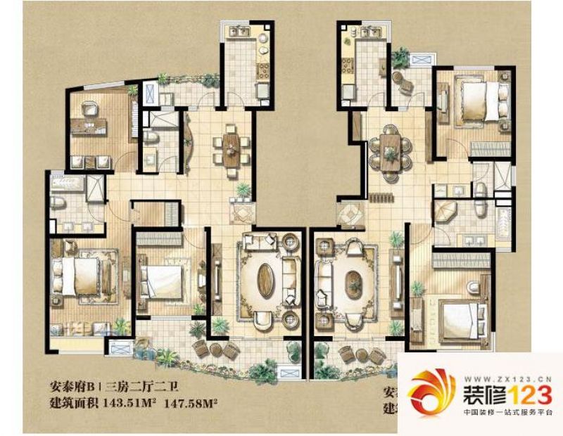 上海泰府名邸泰府名邸b户型户型图图片大全-我的小区-上海装信通网