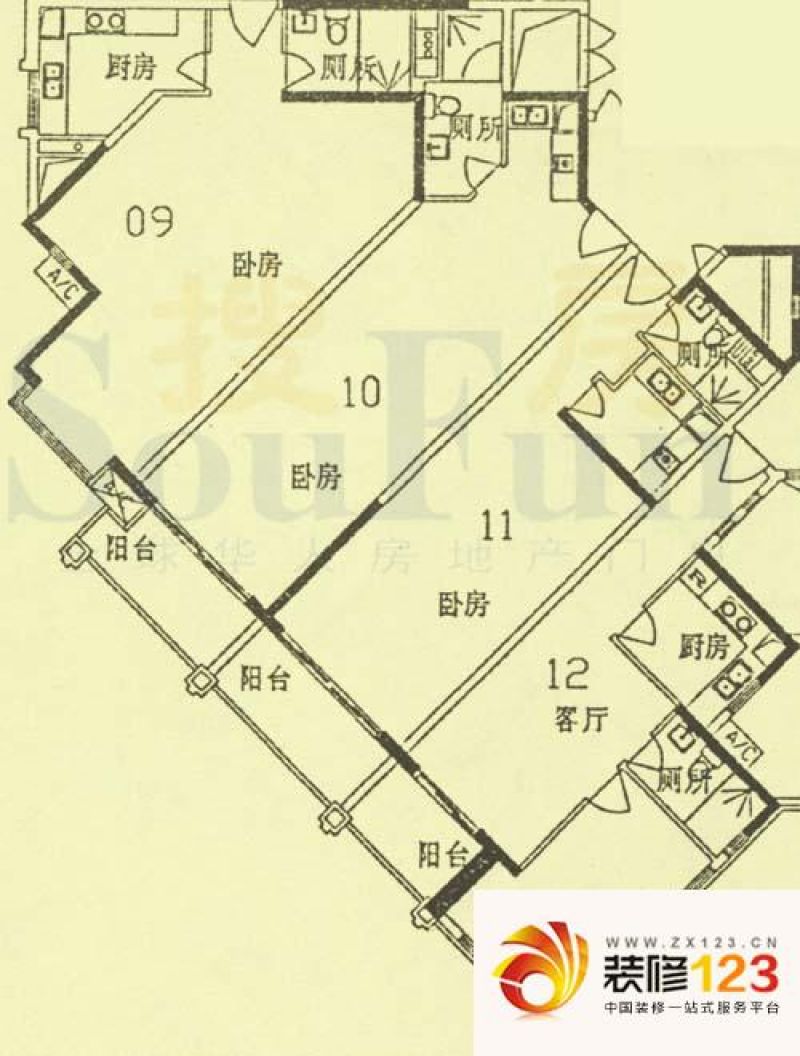 马赛公寓户型图图片