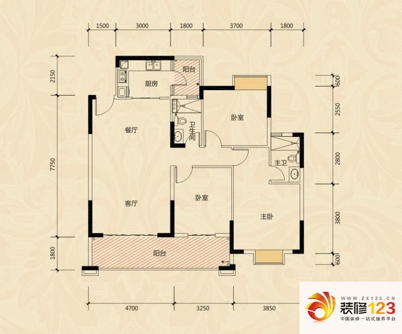 龙湾新城户型图f11栋04户型 3室2 