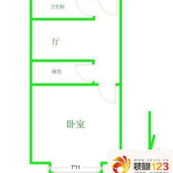 蓝朝部落户型图户型图 1室1厅1卫 ...