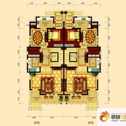 绿野御墅户型图C户型一层 4室2厅 ...