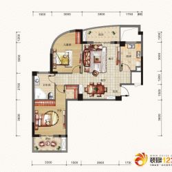 紫轩美佳户型图A-1户型 2室2厅1 ...