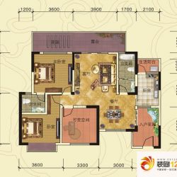 中铁金山户型图二期B1户型 3室2 ...