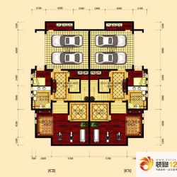 绿野御墅户型图C户型地下层 4室2 ...