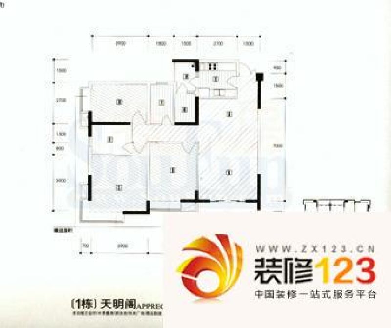 御景天城户型图户型图 3室2厅2卫.