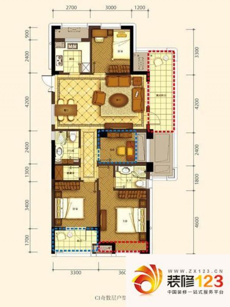 赞成檀府奇数层c1户型户型图.