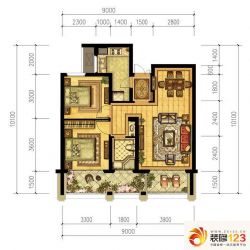 通和府尚公馆户型图D标准层 2室2 ...