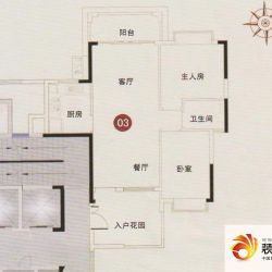 东港花园户型图B1栋03单元 2室2 ...