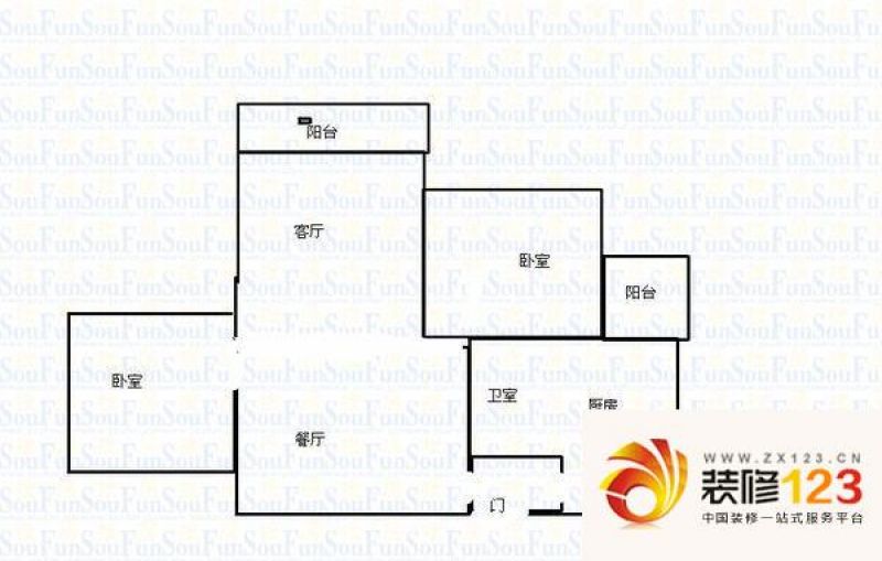 常青花园十一小区 2室 户型图.