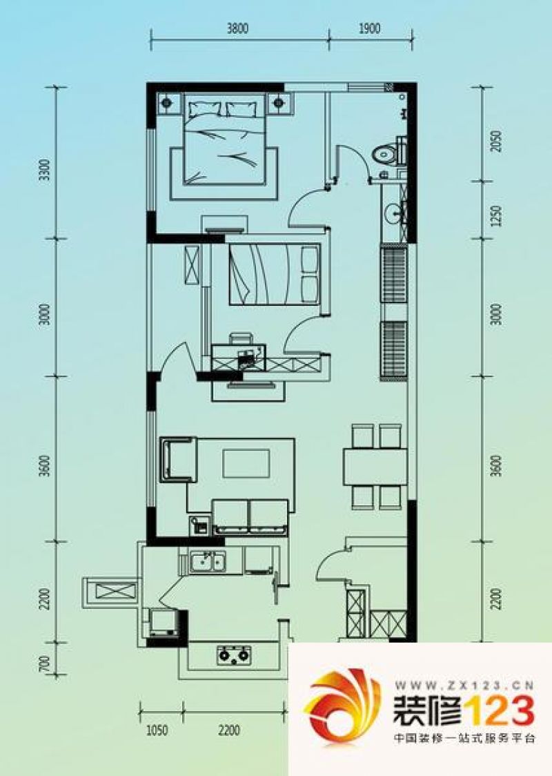 万科朗润园户型图甲壳虫b户型 2.