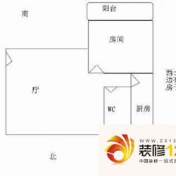 夏园大厦 1室 户型图