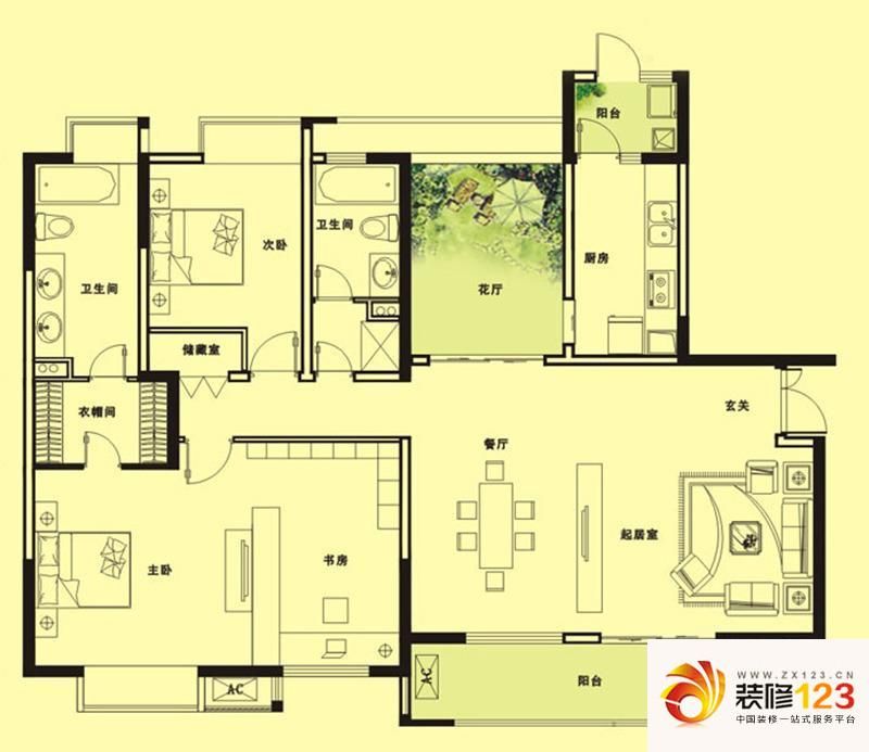 华润置地中央公园别墅户型图澜香.