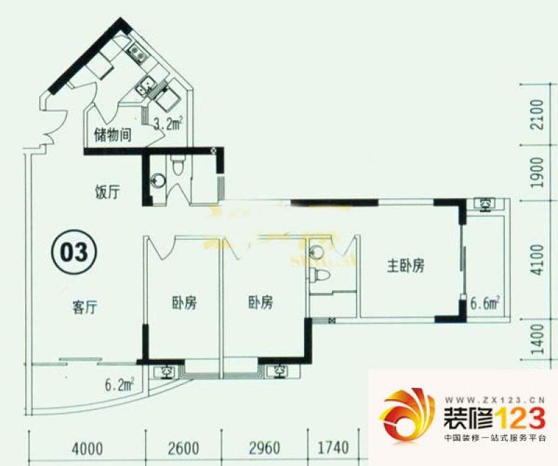 江南花园e栋-803户型户型图.