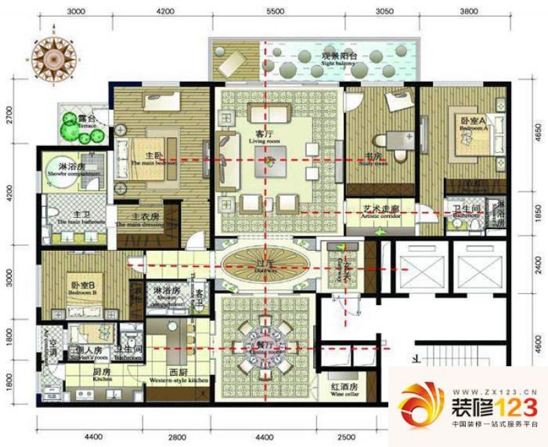 正源金融世家华苑C户型户型图 ...