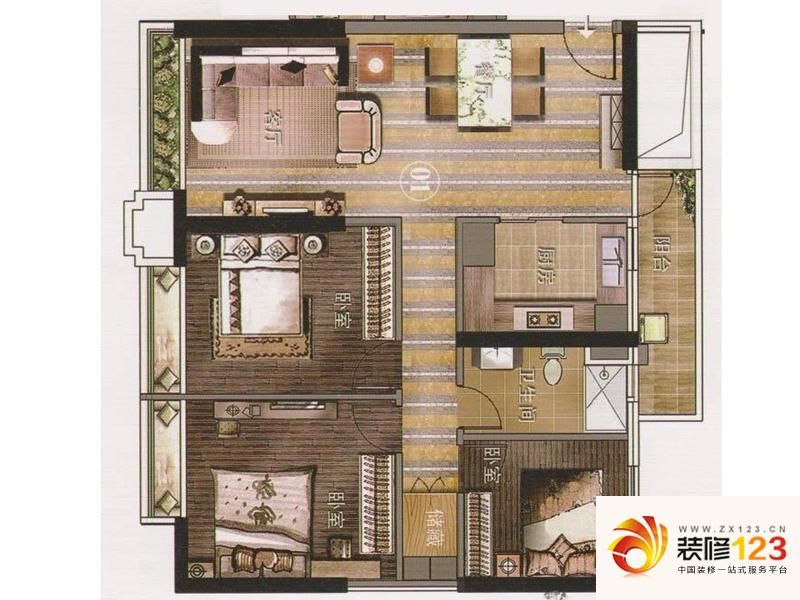 保利天悦01户型户型图