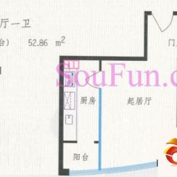 九和苑户型图B座A3’ 1室1厅1卫1 ...