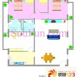 海云轩户型图BC5户型 3室2厅2卫1 ...