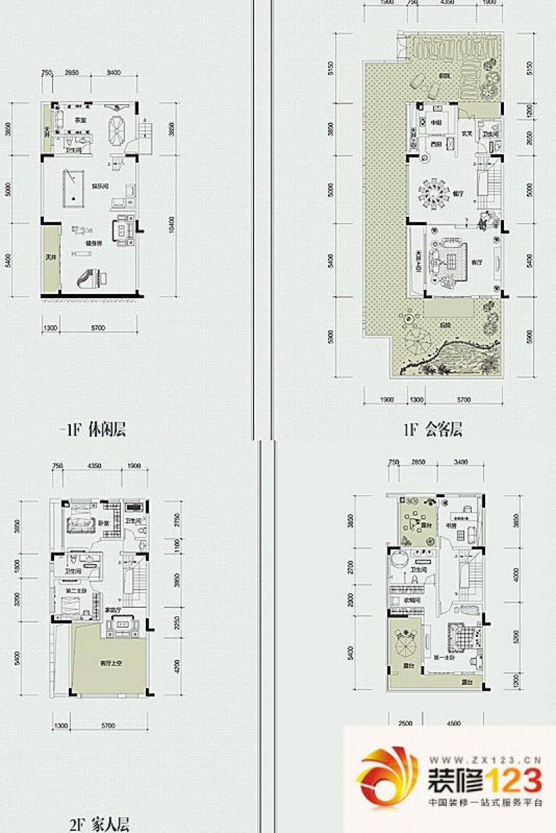 鲁能领秀城户型图1期e区f户型 4 .