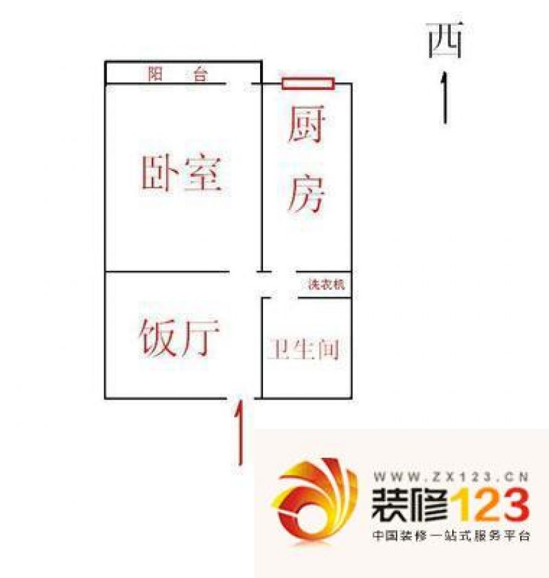 白云观北里户型图户型图 1室1厅1 ...